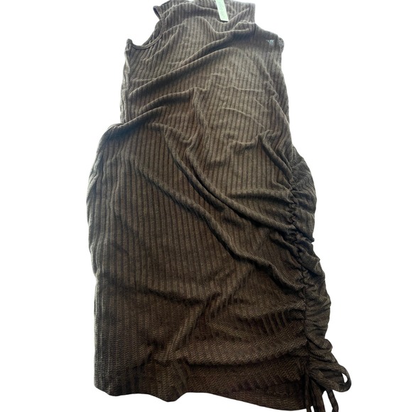 Urban Rose 1X Brown Ribbed‎ Knit Sleeveless Bodycon Mini Dress Women's - Picture 2 of 6